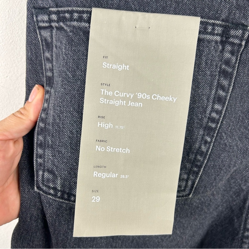 NWT Everlane The Curvy 90's Cheeky straight Jean washed black size: 29 regular - Picture 10 of 14